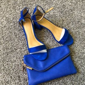 Kitten heel sandal with small clutch selling together preferably